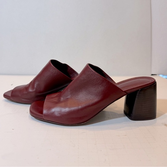SCANLAN THEODORE Open Toe Leather High Heel Mules Cherry Heels Eu39 US8.5 - Picture 2 of 7